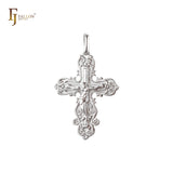 Eastern Orthodox Russian budded pendant in Rose Gold two tone, 14K Gold plating colors