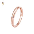 Eternity Minimalism white CZs thin Rose Gold Wedding Band Rings