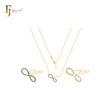 Collar Oro 14K con símbolo de infinito y turquesas con triple corazón