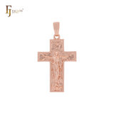 Jesus Heiliges Porträt Roségold, 14 Karat Gold Kreuz Anhänger