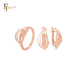 Ineinandergreifende Bänder, zweifarbiges Schmuckset aus Roségold mit Ringen