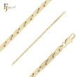 Pulseiras de corrente em ouro 14K com formato de filigrana e sinal de raio