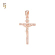 Christian Catholic INRI Rose Gold Crucifix Cross Religious Pendant