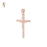 Christian Catholic INRI Rose Gold Crucifix Cross Religious Pendant