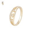 Triple stars of white CZs 14K Gold Fashion Rings