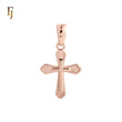 Solid double Latin Cross Rose Gold Religious Pendant