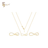 Collar de oro de 14 quilates con circonitas blancas y un infinito de amor.
