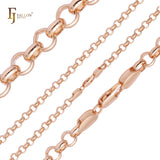 Классические цепочки Rolo Belcher с покрытием из Жёлтое золото 585 пробы, 18-каратного золота, Красное золото 585 пробы, белого золота