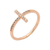 Anillos de tensión Solitario de explícita sencillez en colores Oro Blanco, Oro 14K, Baño en Oro Rosa