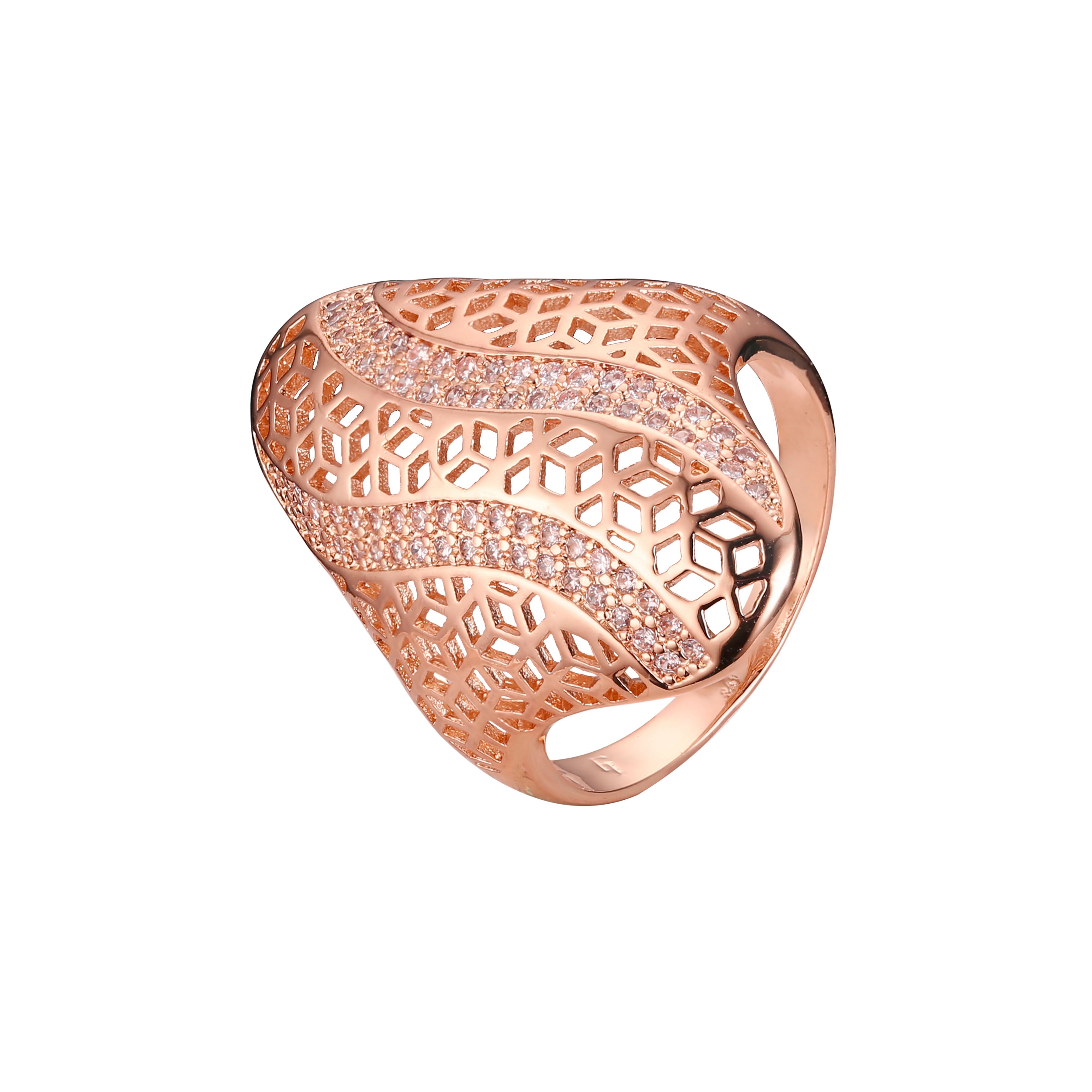 Anéis em ouro 14K, cores banhadas a ouro rosa