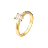Anillos Solitario diseño liso en Oro de 18K, baño de Oro de 14K colores