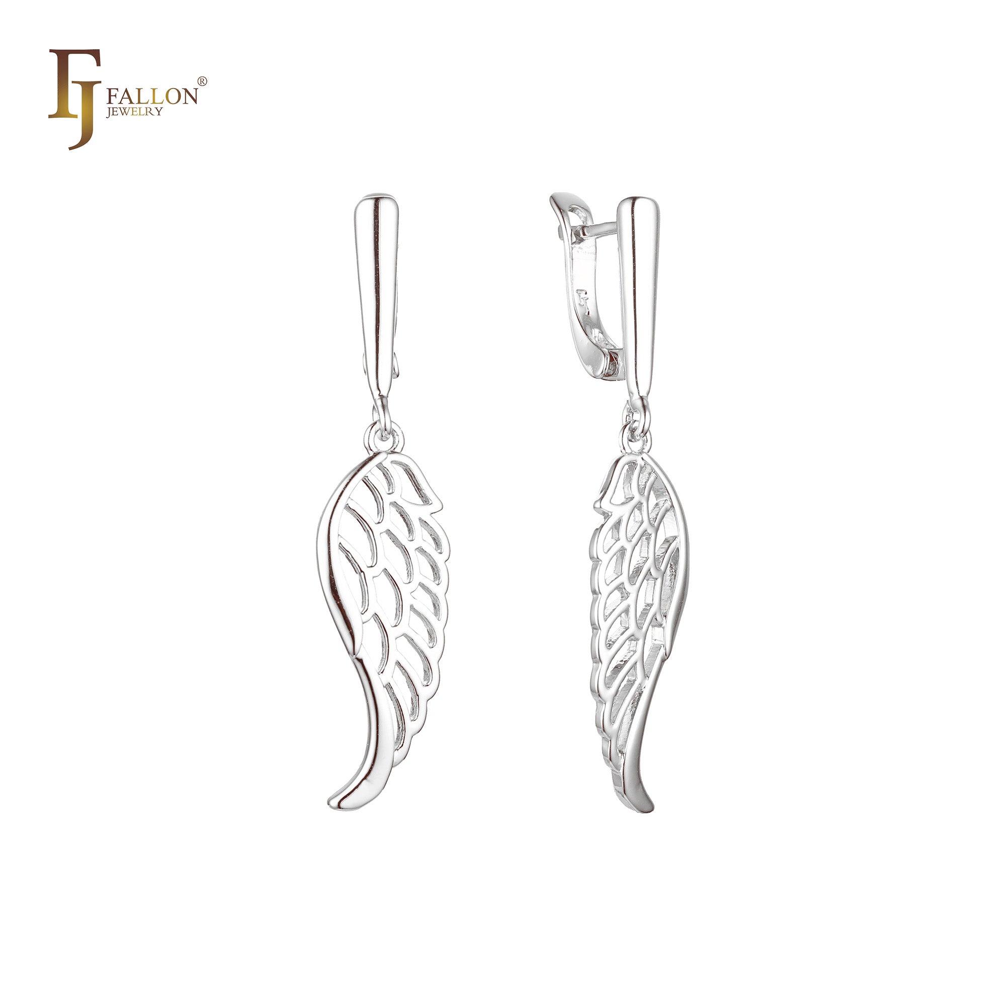 Aretes alas de ángel en Oro de 14K, baño de Oro Rosa colores