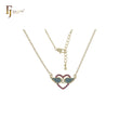 Collar de oro de 14 quilates con candado de corazón y alas