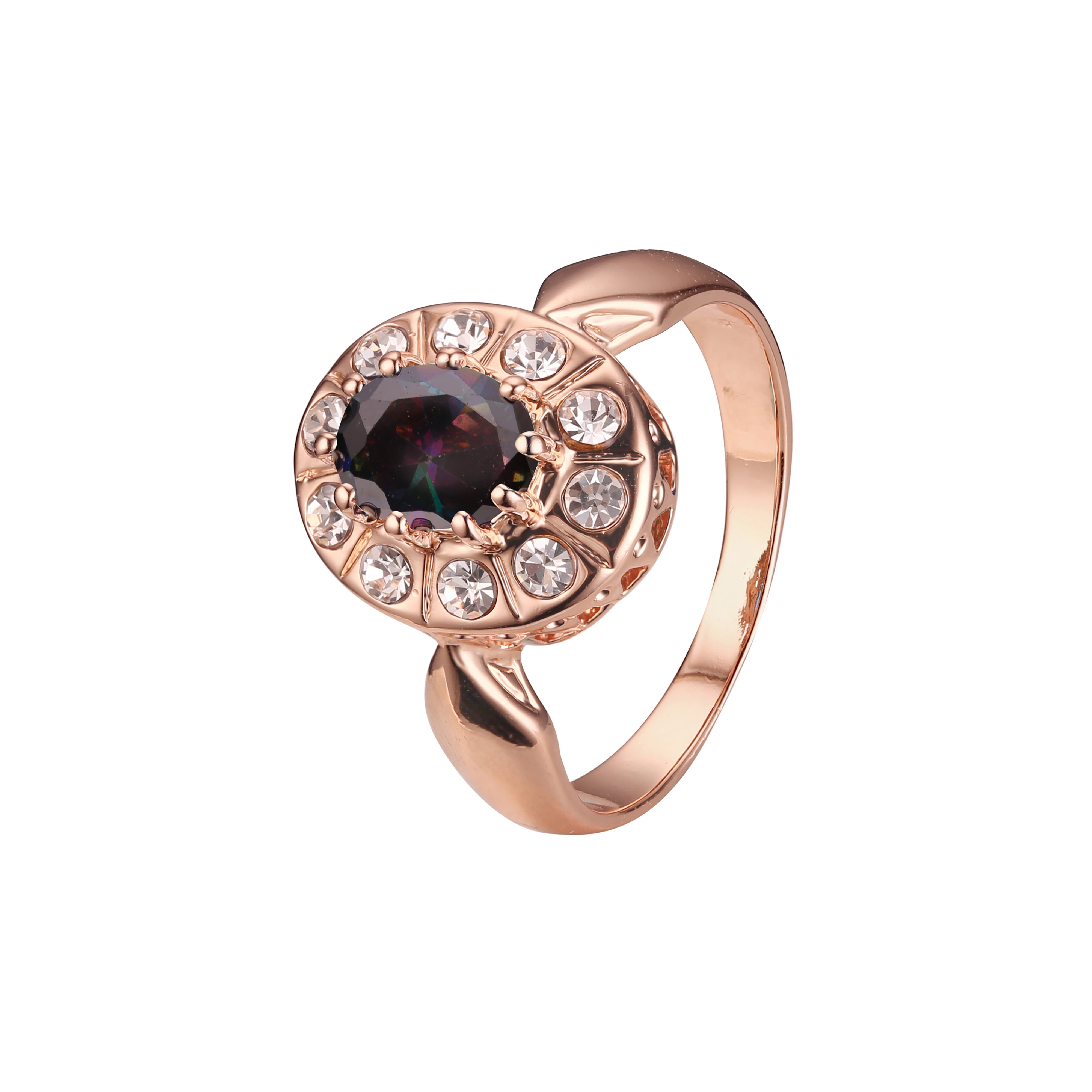 Anillos de halo de oro rosa