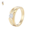 Round Cut solitaire white CZ 14K Gold Engagement Rings