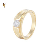 Round Cut solitaire white CZ 14K Gold Engagement Rings