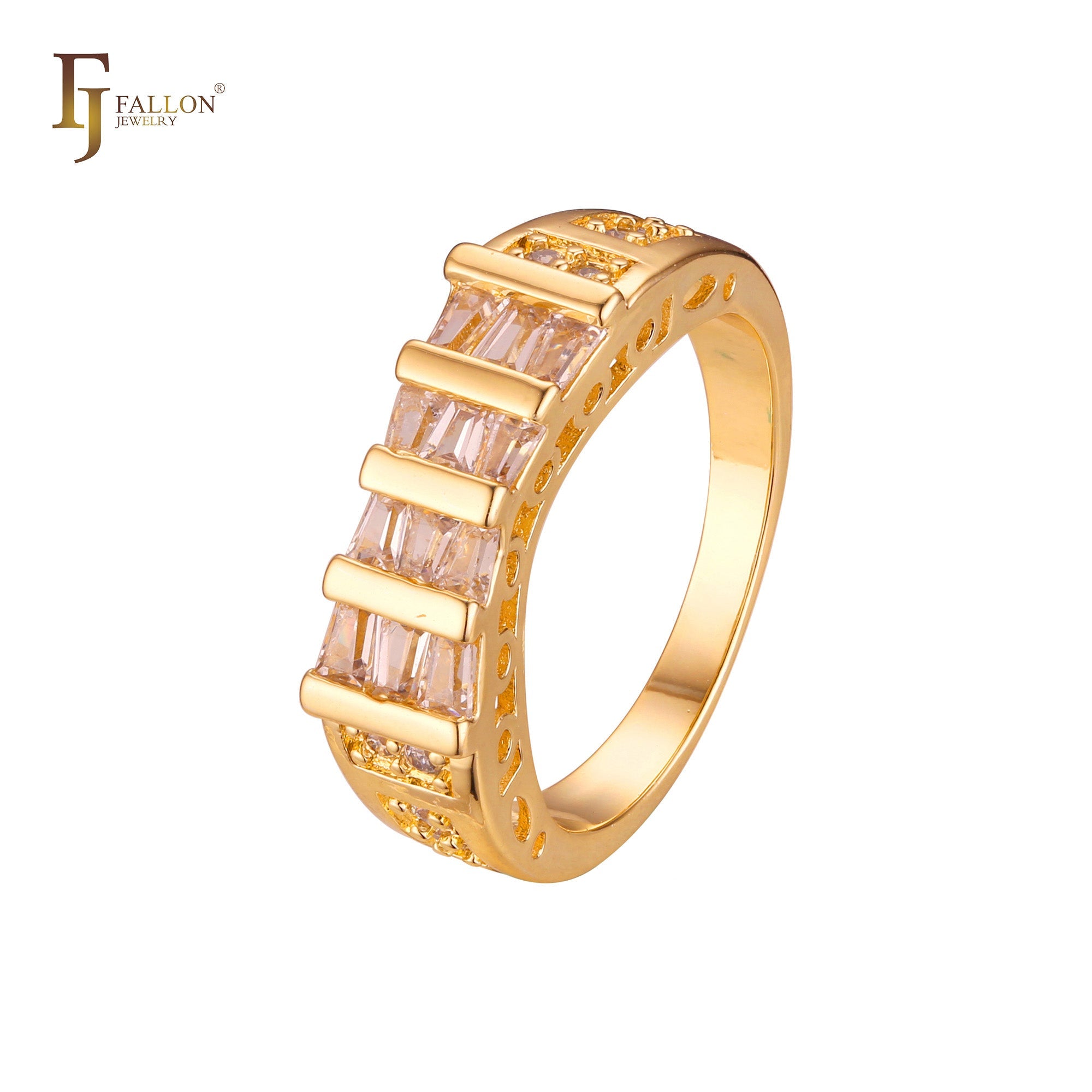 18K 金、白金、14K 金镀层颜色的套戒