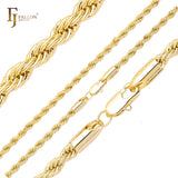 Klassische französische Seilketten aus Weißgold [Dünn 2 mm–4 mm]