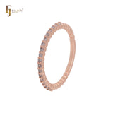 Anillo de boda de eternidad en oro rosa con 1000 circonitas blancas