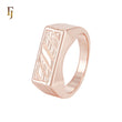 Rectangular Signet sign Rose Gold no stone Men's Rings