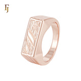 Rectangular Signet sign Rose Gold no stone Men's Rings
