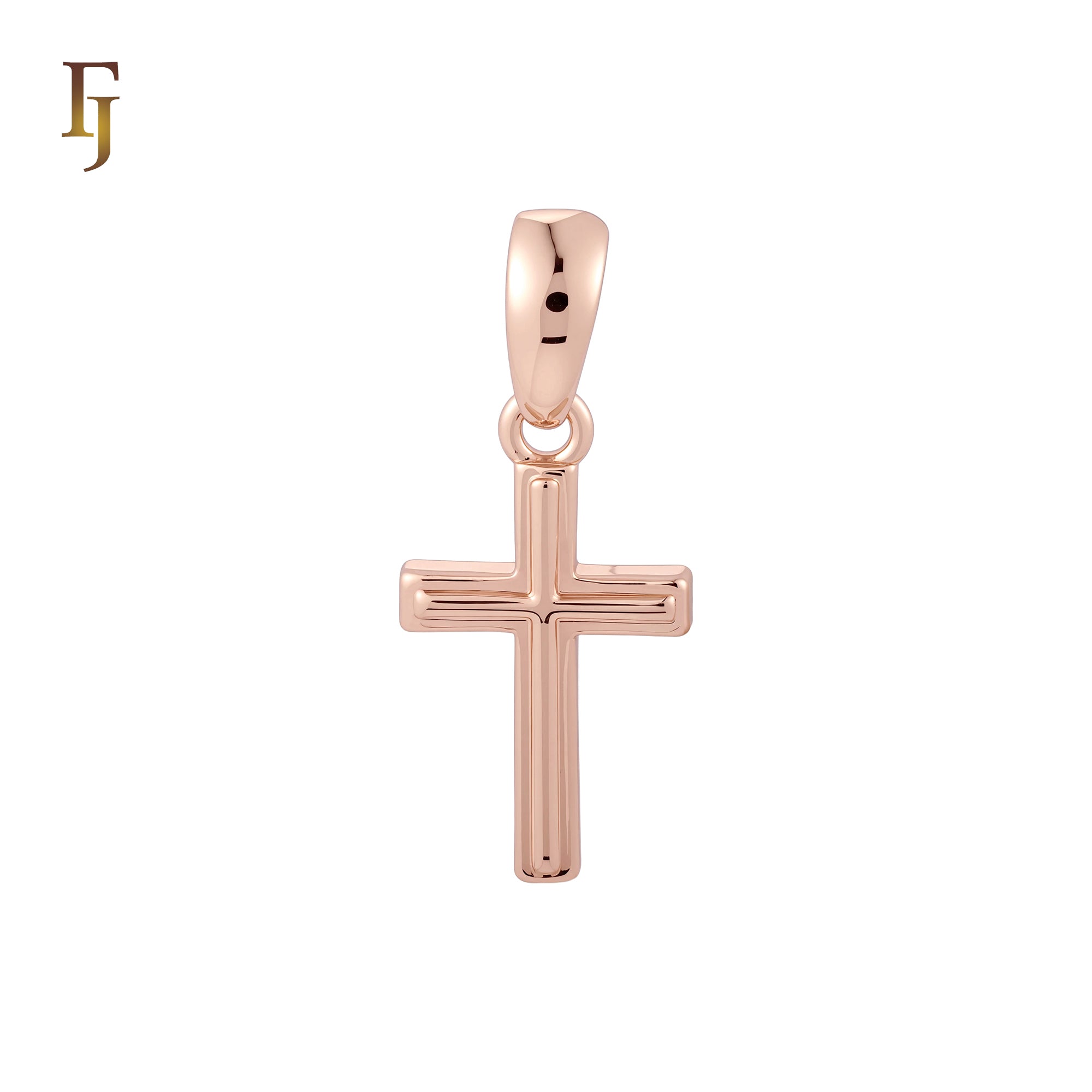 Pure Latin Style Rose Gold Catholic Cross Pendant