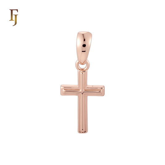 Pure Latin Style Rose Gold Catholic Cross Pendant