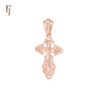 Russian Orthodox Crucifix Cross Rose Gold Religious Pendant