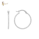 Серьги-кольца Rounded Alternative с веревочным узором 14K Gold, Rose Gold