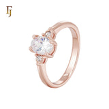 Solitiare oval white Cz Rose Gold Fashion Rings