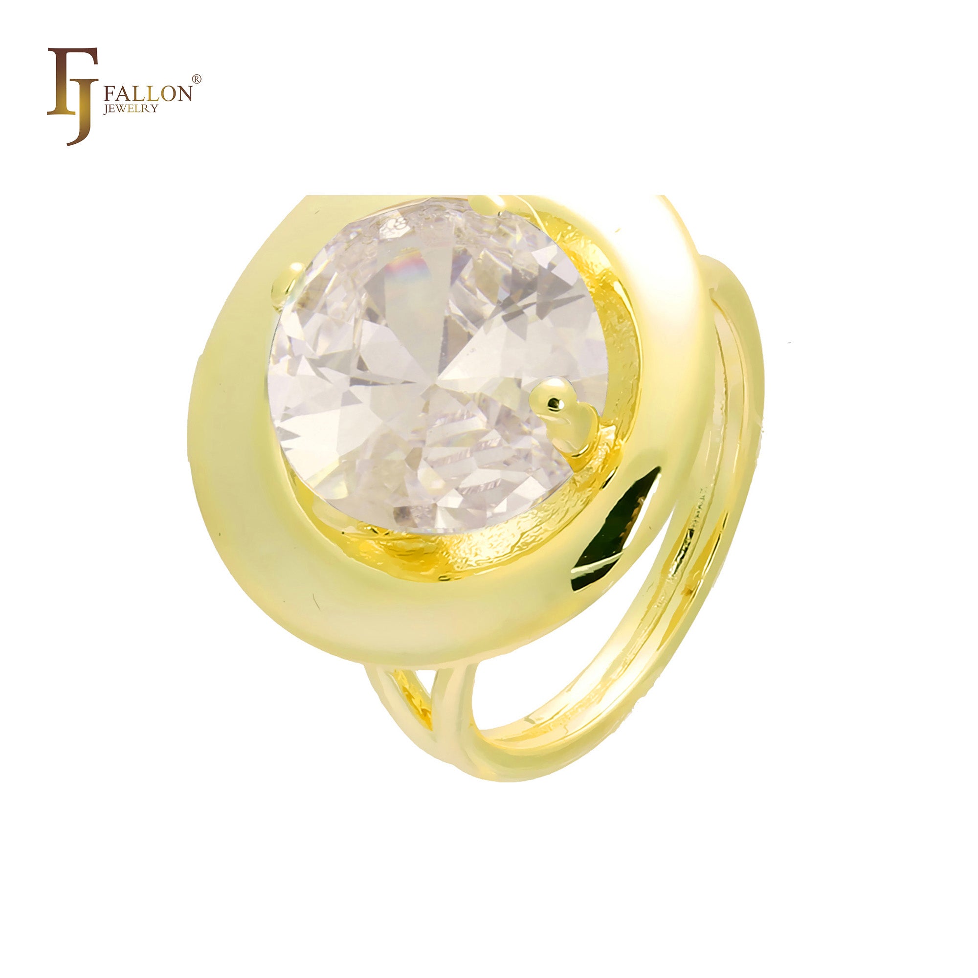 Широкие кольца-солитеры из 18-каратного золота, Жёлтое золото 585 пробы и покрытия из Красное золото 585 пробы