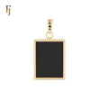 Mirror of Black or White Onyx Beads Frame 14K Gold, Rose Gold Pendant