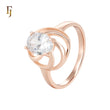 Spinning oval Solitaire colorful CZ Rose Gold Fashion Rings