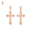 Rose Gold Orthodox Crucifix Russian Cross Pendant Religious