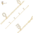 Pulseras de oro de 14 quilates con circonitas blancas y letras de amor en racimo