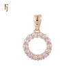 Halo ring of cluster white CZs Rose Gold Pendant