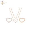 Collar de oro rosa con circonitas blancas en racimo de cobre ultra cálido