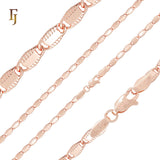 Shiny flat solid flank hammered Rose Gold Snail Chain