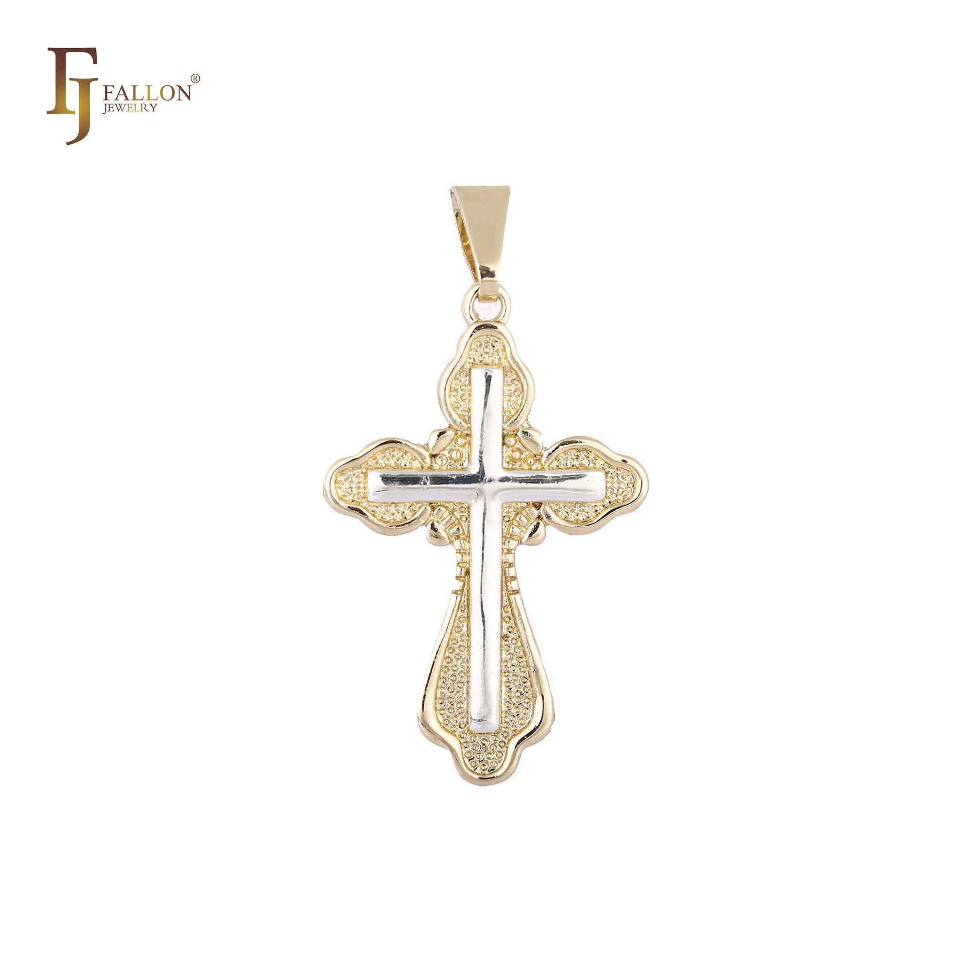 Rose Gold two tone Eastern Orthodox Russian pendant