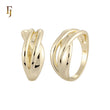 Double Row Band crossing 14K Gold Fashion Rings