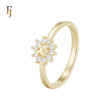 Butterfly of white CZs 14K Gold Fashion Rings