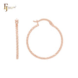 Серьги-кольца Rounded Alternative с веревочным узором 14K Gold, Rose Gold