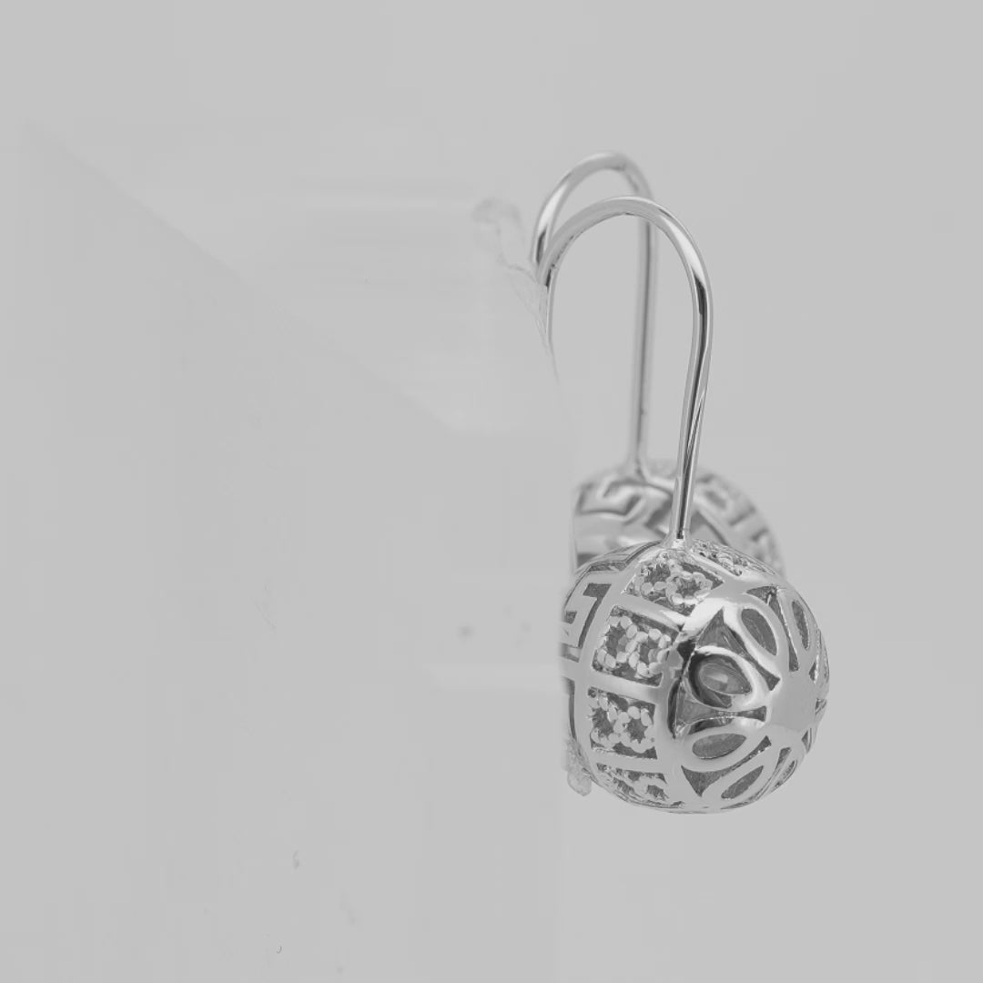 Серьги-крючки из розового золота с бусинами Lantern
