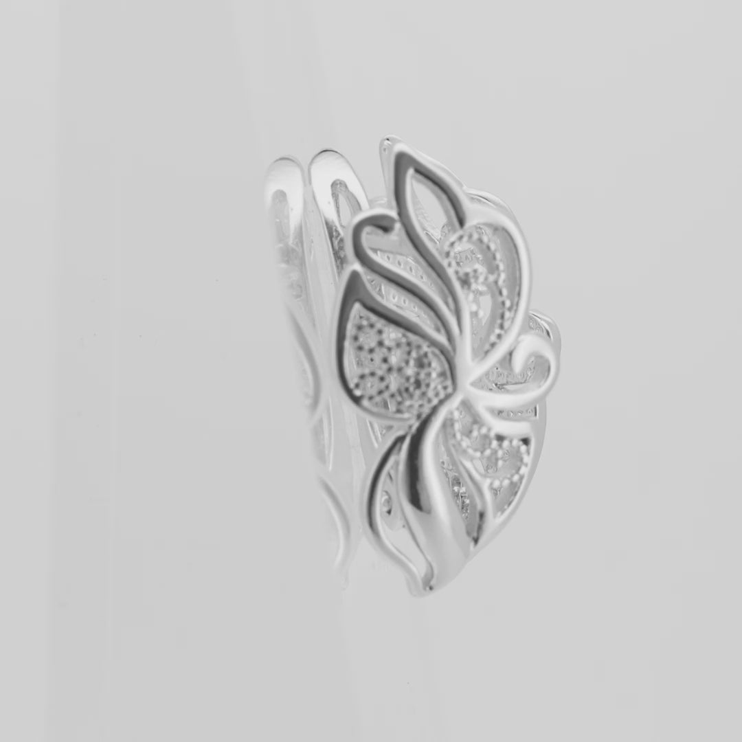Pendientes flor mariposa en Oro de 14K, baño de Oro rosa colores