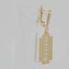 Pendientes Hojas de Afeitar en Oro de 14K, baño de Oro Rosa colores