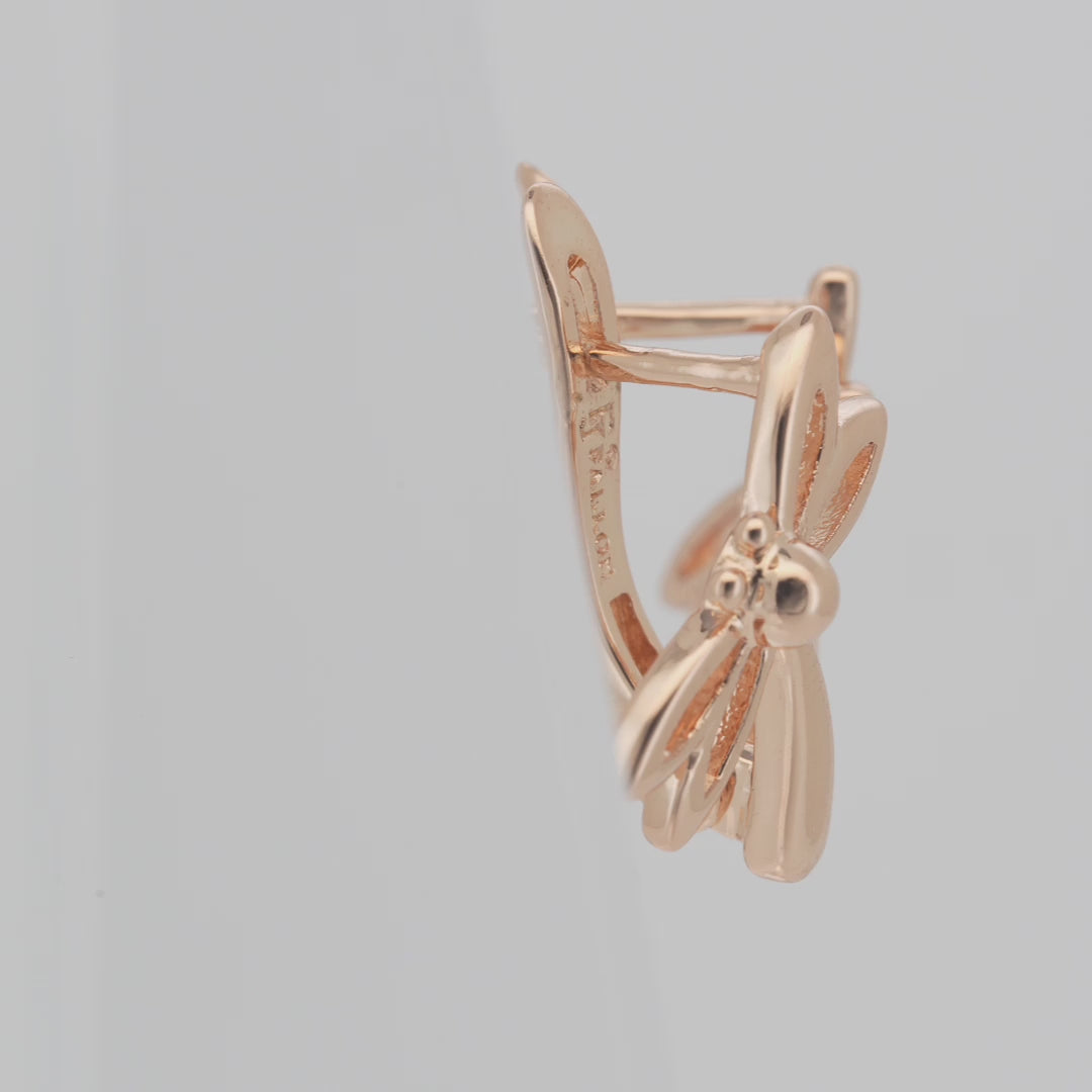 Серьги Dragonfly из 14-каратного золота и розового золота для детей