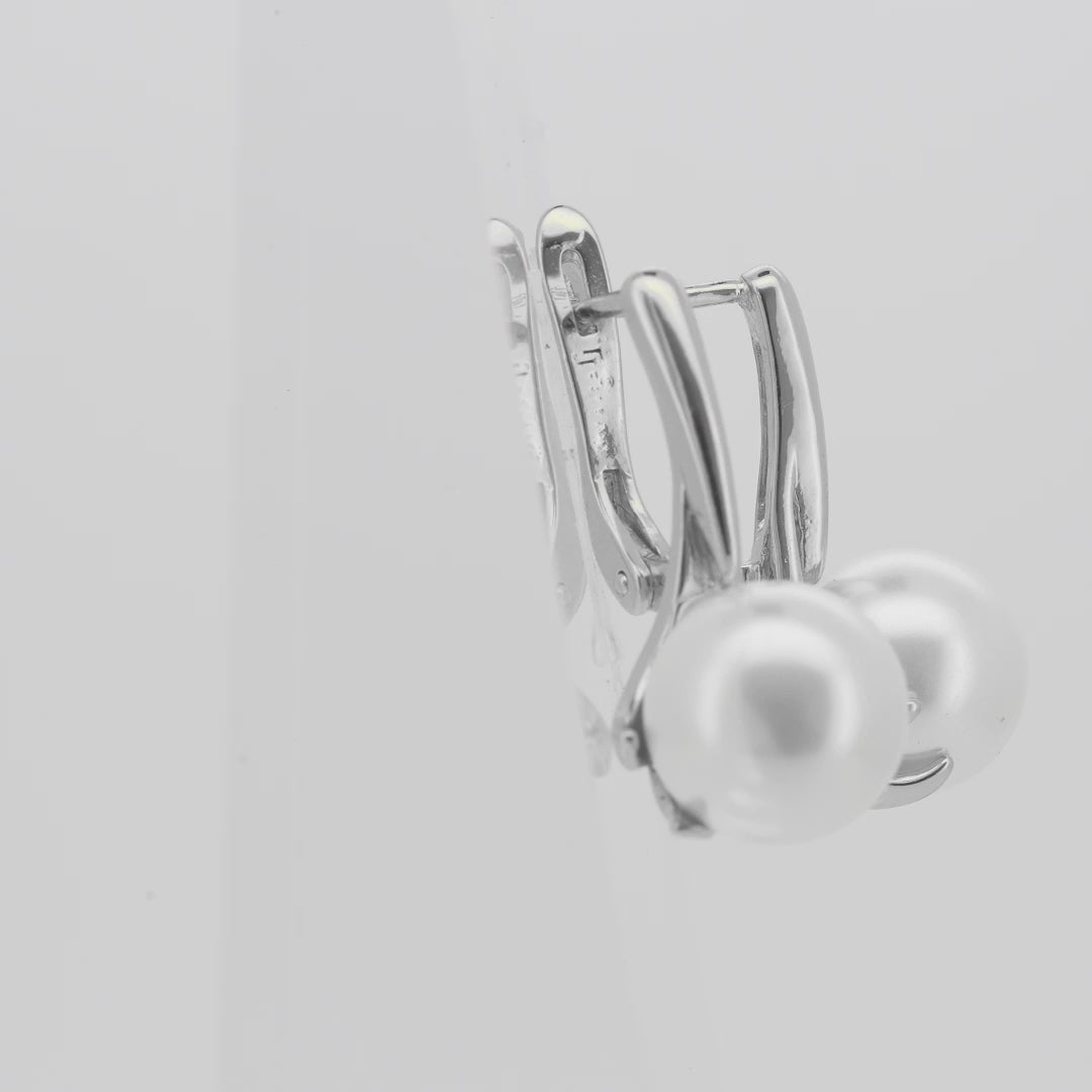.Pearl earrings in 14K Gold, White Gold, Rose Gold plating colors