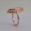 .Anillos solitario de filigrana marquesa de oro rosa