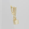 .Aretes de cubo en colores chapados en oro de 14 quilates, oro blanco y oro rosa.