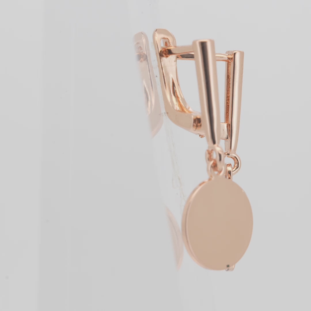 Aretes de disco pulido en Oro de 14K, baño de Oro Rosa colores